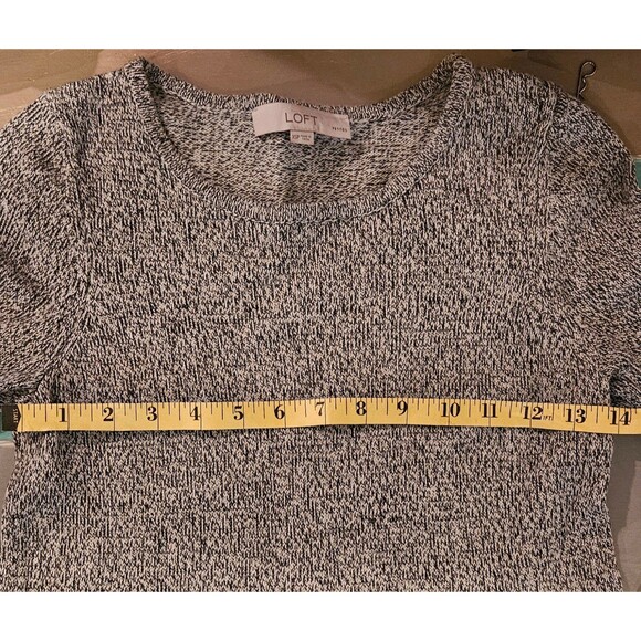 Loft Women's XS Heather Gray Sweater Dress -Below Knee length, round neck - Picture 7 of 8